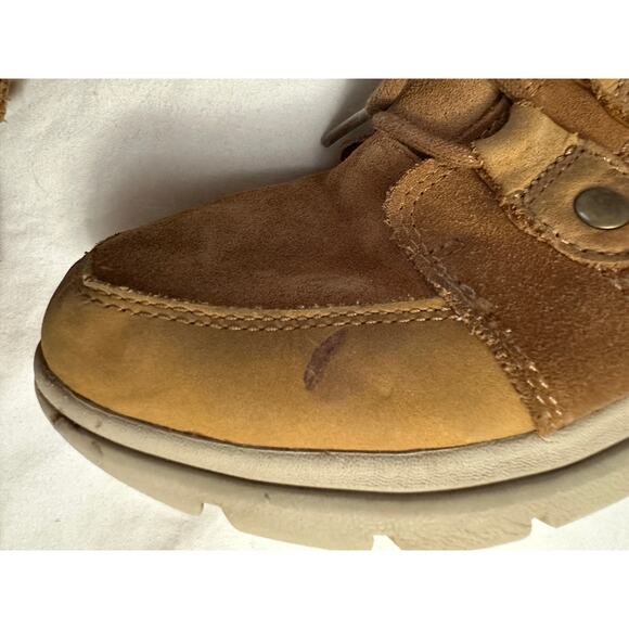 Sorel Womens Size 6.5 Joan Fur Lined Leather Waterproof Camel Brown Snow Boots - Picture 8 of 13